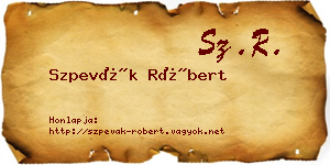 Szpevák Róbert névjegykártya
