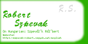 robert szpevak business card